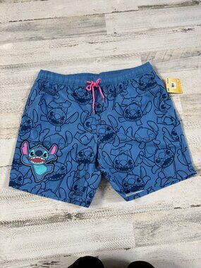 NWT Disney Lilo & Stitch Men's Size Large Swim Trunks Printed Mesh Liner